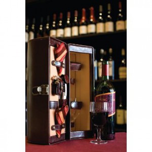 Wine Carriers with Glasses in Travel Cases