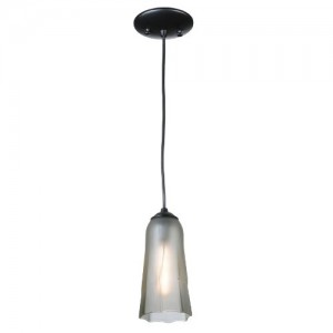 Finned Frosted White Bottle Mini Pendant 
