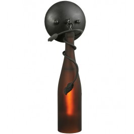 Tuscan Vineyard Frosted Amber Bottle Wall Sconce 