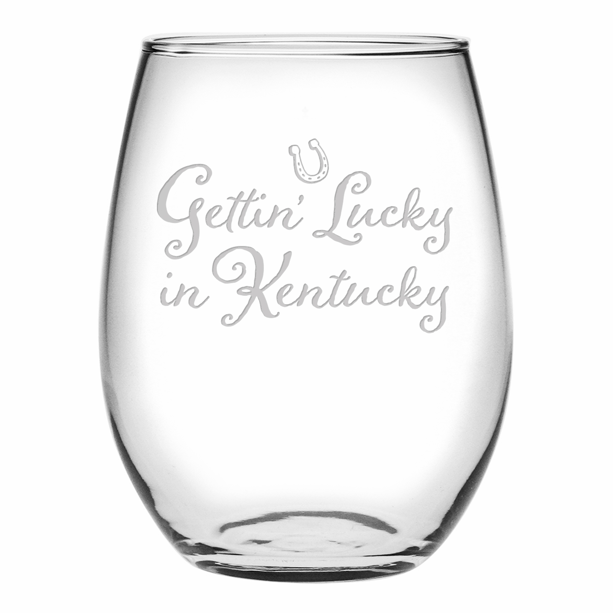 Gettin' Lucky in Kentucky Wine Glasses