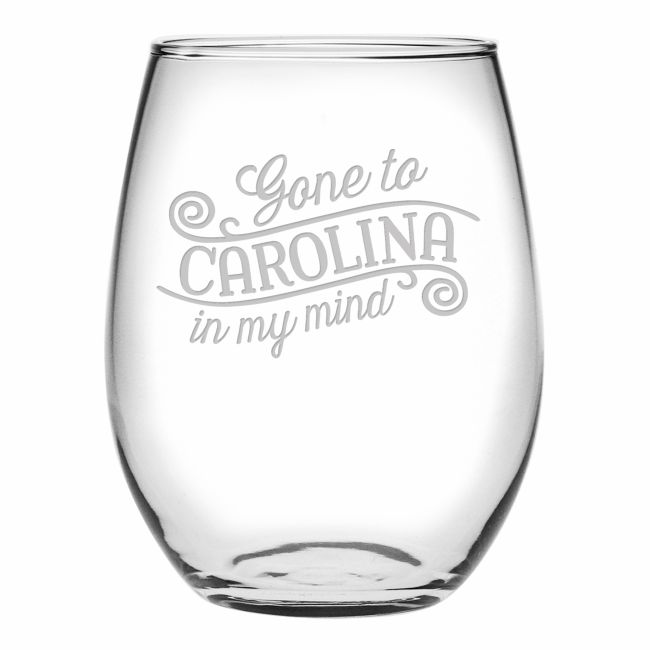 Gone to Carolina Wine Glasses