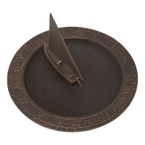 Sailboat Sundial Birdbath, Oil Rub Bronze