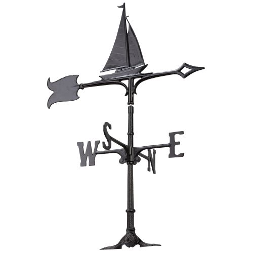 30" Sailboat Weathervane, Black