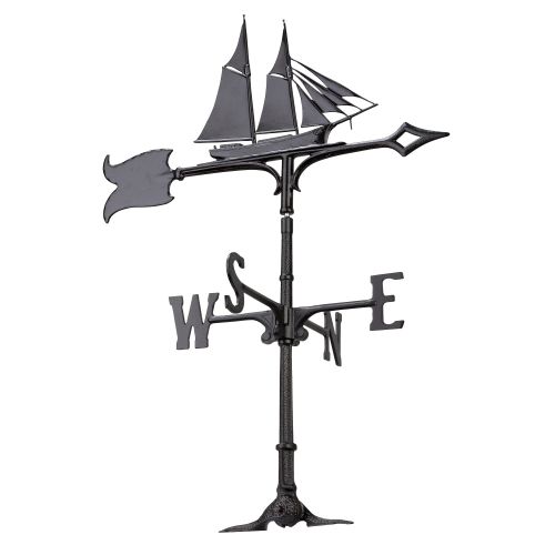 30" Schooner Weathervane, Black