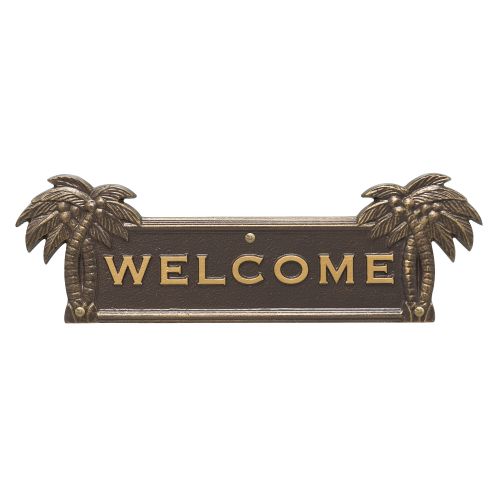 Palm Tree Welcome Plaque, Bronze / Gold