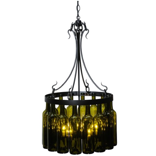Tuscan Vineyard Villa 16 Wine Bottle Chandelier