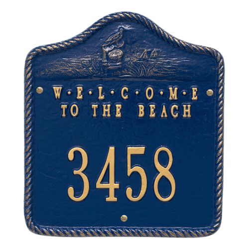 Personalized Welcome To The Beach Plaque, Blue / Gold