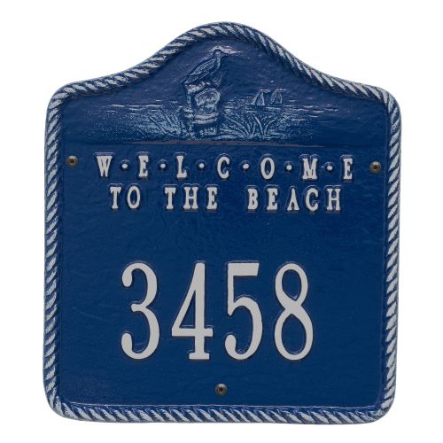 Personalized Welcome To The Beach Plaque, Blue / Silver