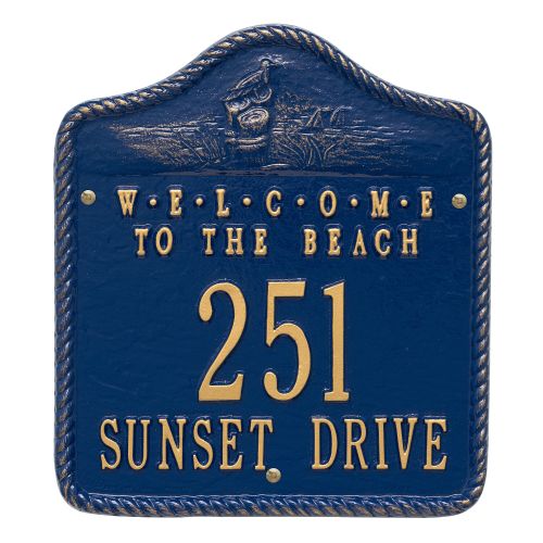 Personalized Welcome To The Beach Plaque, Blue / Gold