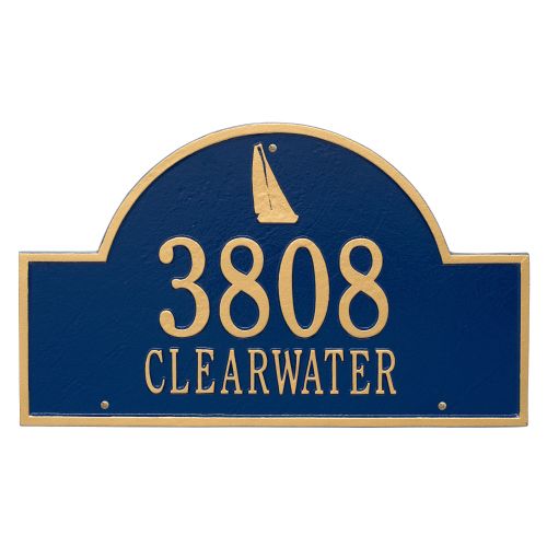 Personalized Sailboat Arch Plaque, Blue / Gold