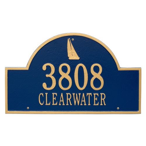 Personalized Sailboat Arch Plaque, Blue / Gold