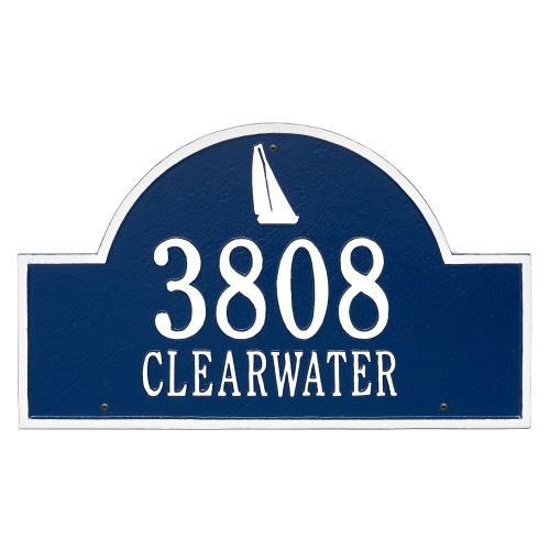 Personalized Sailboat Arch Plaque, Blue / White