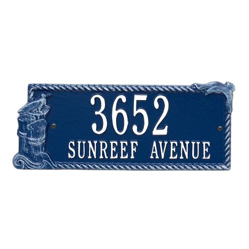 Personalized Seagull Rectangle Plaque, Blue / White