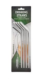 Set of 4 Stainless Steel Drinking Straws
