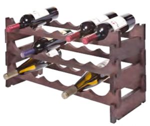 18 Bottle Stackable Wooden Wine Rack - Stained