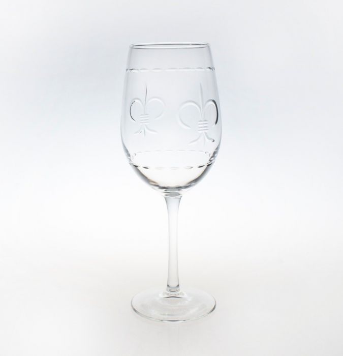 Fleur De Lis White Wine Glasses (set of 4)