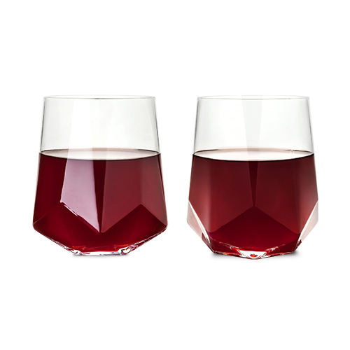 Raye Faceted Crystal Wine Glasses