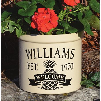 Pineapple Welcome Crock, Personalized