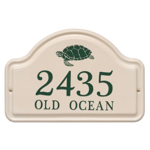 Personalized Turtle Ceramic Arch Plaque, Bristol Plaque With Green Etching
