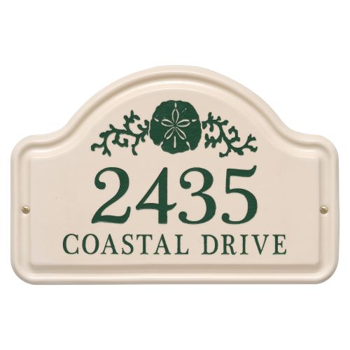 Personalized Sand Dollar Arch Plaque, Bristol Plaque With Green Etching