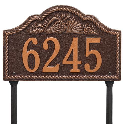 Personalized Rope Shell Arch Plaque Lawn, Antique Copper