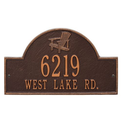 Personalized Adirondack Arch Plaque, Antique Copper