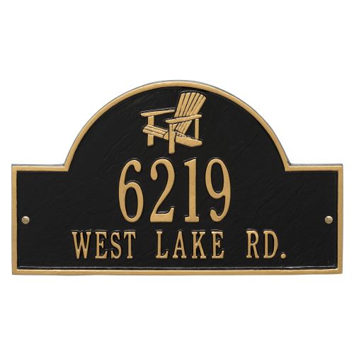 Personalized Adirondack Arch Plaque, Black / Gold