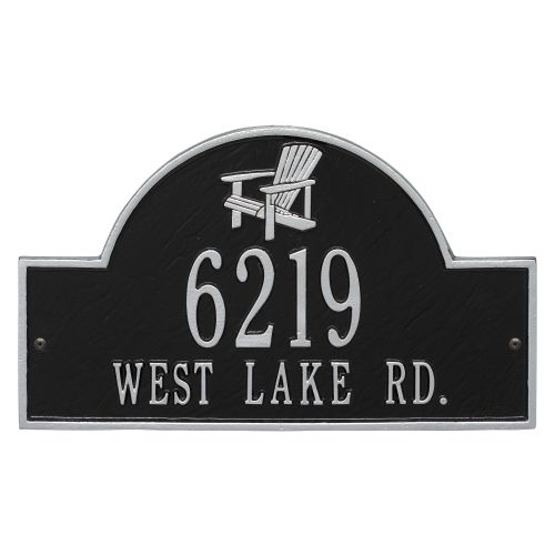 Personalized Adirondack Arch Plaque, Black / Silver