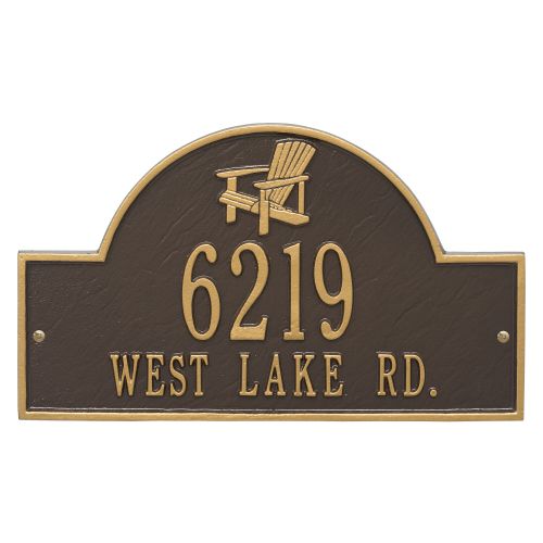Personalized Adirondack Arch Plaque, Bronze / Gold