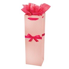 Elegant Pink Polka Dot Wine Bag by Cakewalk