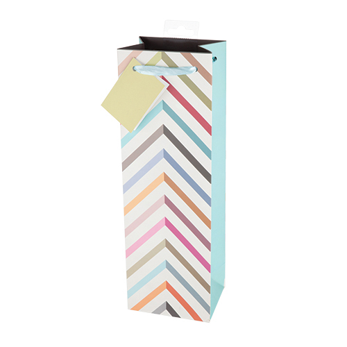 Pastel Chevron Wine Gift Bag