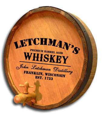 'Whiskey Design' Personalized Quarter Barrel Sign