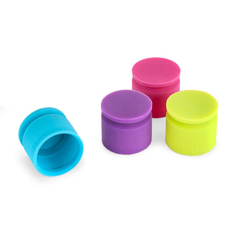 TrueCap Set of 4 Jewel Tone Bottle Stoppers