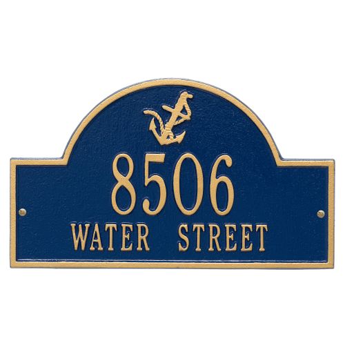 Personalized Anchor Arch Plaque, Blue / Gold