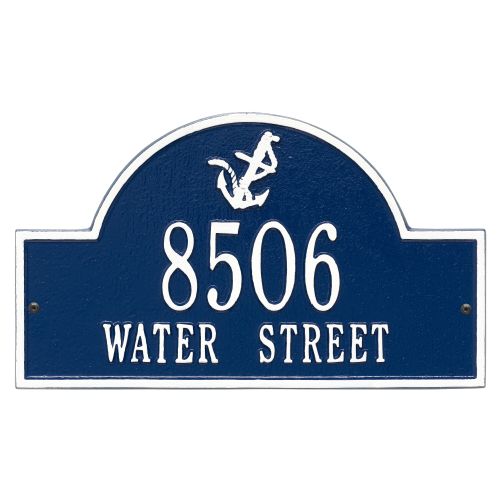 Personalized Anchor Arch Plaque, Blue / White