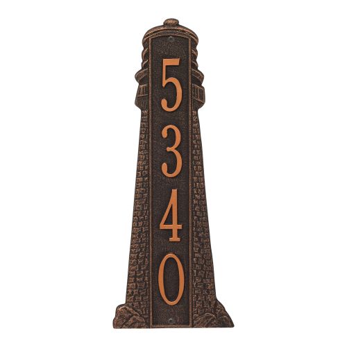Personalized Lighthouse Vertical - Grande Plaque, Oil Rub Bronze