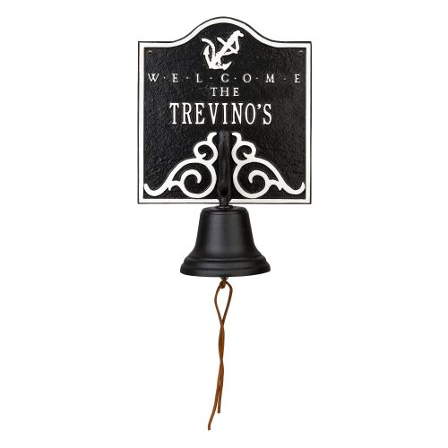 Personalized Anchor Bell Welcome Plaque, Blue / White