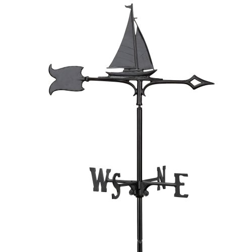30" Sailboat Weathervane, Black