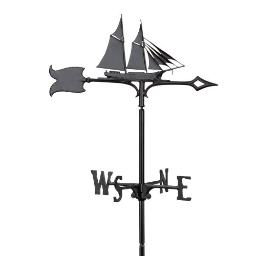 30" Schooner Weathervane, Black