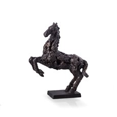 Mustang Horse Sculpture with Antracid Glazed Metal