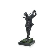 12 Bronzed Metal Golfer on Marble Base