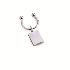 Silver Plated Rectangular Key Ring