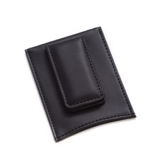 Black Leather Magnetic Money Clip and Wallet