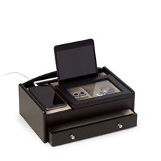 Matte Black Wood Valet Box