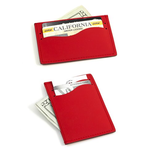 Red Leather Slim Wallet with Multi Slots