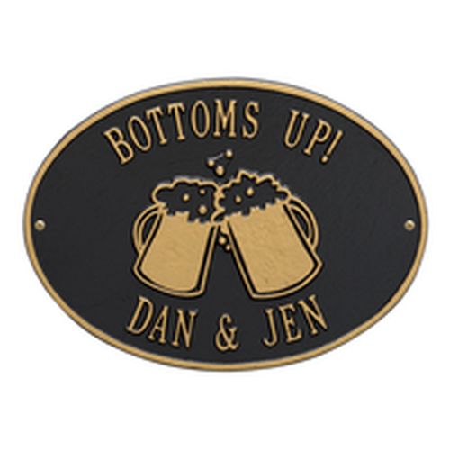 Personalized Beer Mugs Plaque, Black / Gold