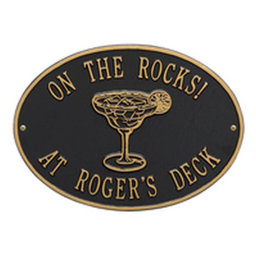 Personalized Margarita Plaque, Black / Gold