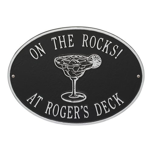 Personalized Margarita Plaque, Black / Silver