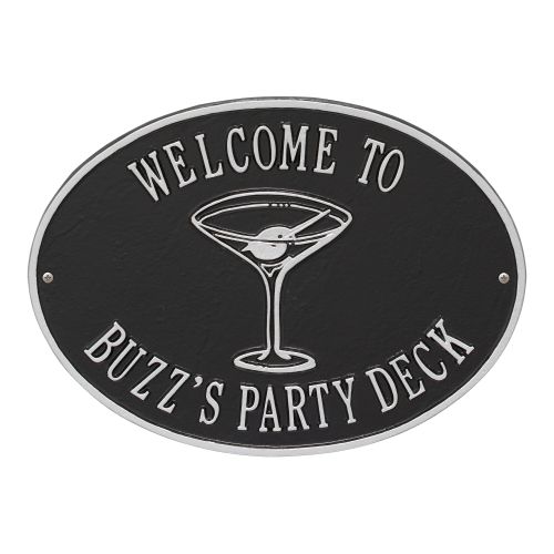 Personalized Martini Plaque, Black / Silver