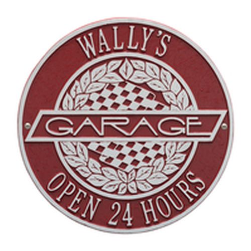 Victory Lane Garage Plaque, Red/Silver, Red/Silver